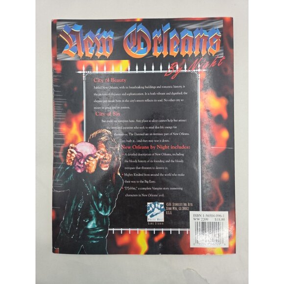 White Wolf Vampire The Masquerade New Orleans by Night Soft WW2209 1994 Good - Picture 2 of 10